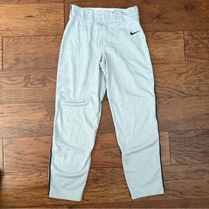 Nike Boy's Size XL Vapor Select Baseball Pants Gray w/Black Piping BQ6443-052